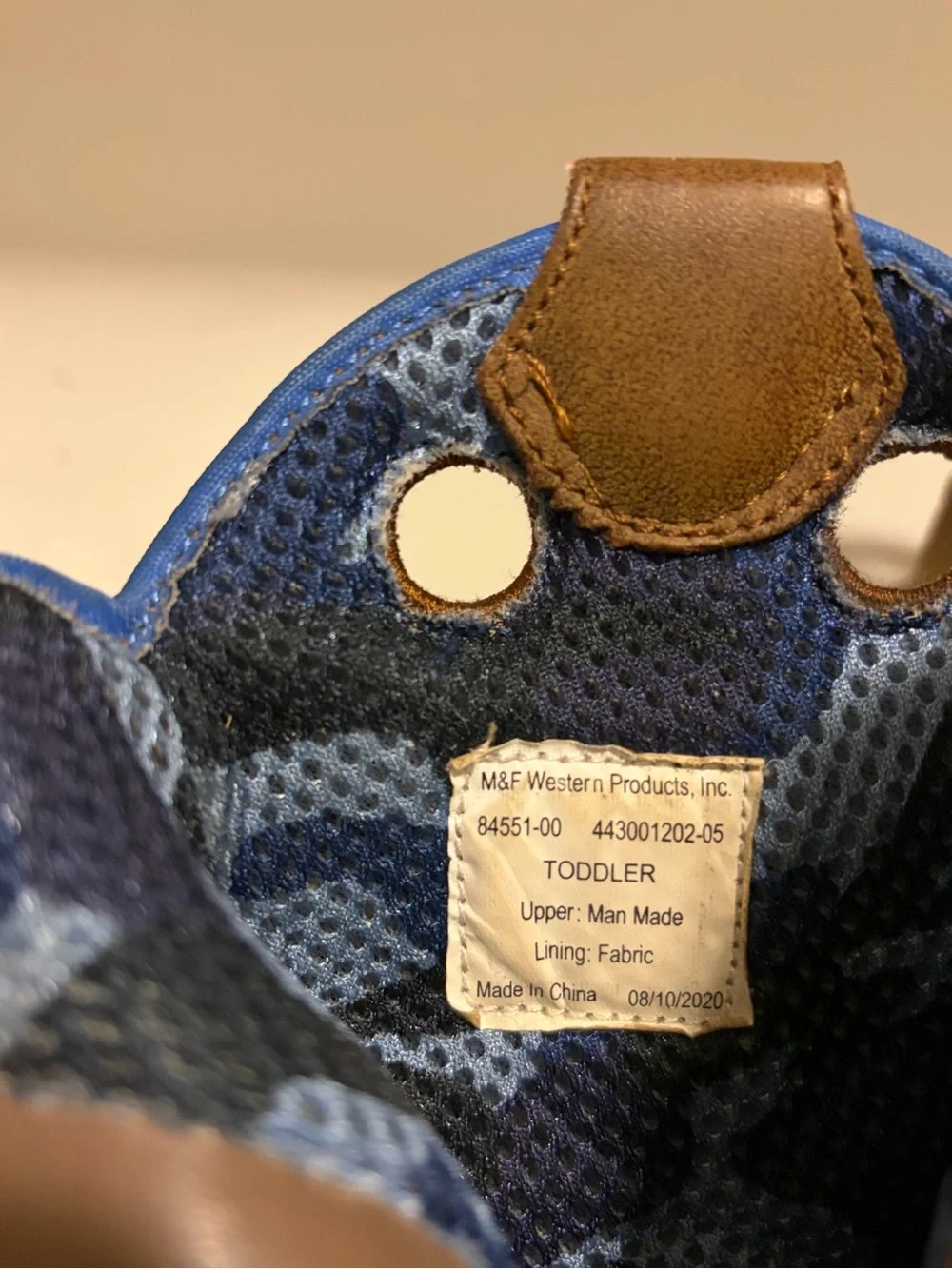 M&F Western Toddler Blue Camo Cowboy Boot